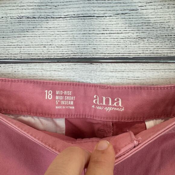 A New Approach Plus Size Pink Mid-Rise Midi Shorts Size 18 - Picture 4 of 8